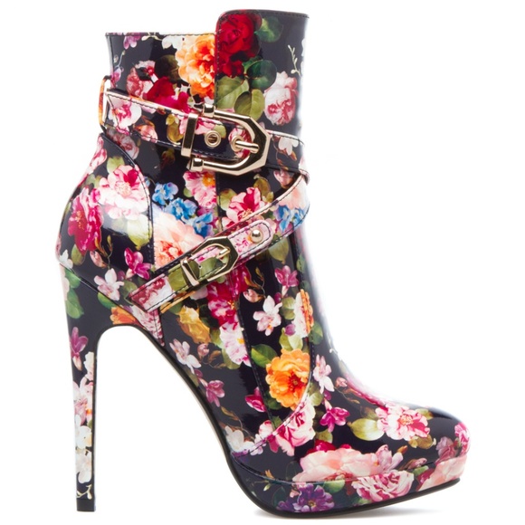 Madison Shoes - MADISON ARIKA FLORAL PRINT HEELS